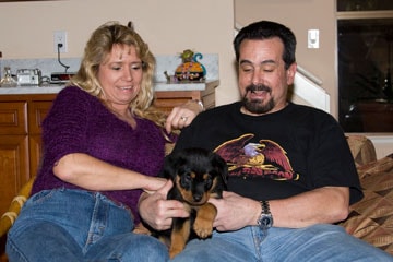 Green Boy with new family