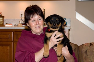 Red Boy with new family
